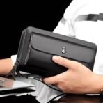 Men Clutch Bag Leather Long Purse Password Money Bag/ S1636