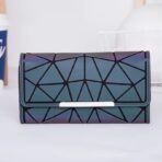 Women Luminous PU Geometric Wallet Ladies